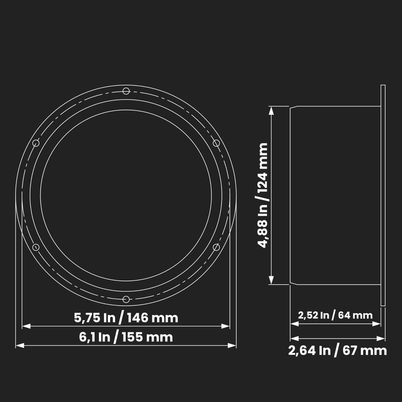 REPA MARKET 5"" Inch Pack of 2 - Duct Connector Flange - Plastic Male End Straight Pipe Coupler for Heating Cooling Ventilation System - Ducting  Dryer Vent Coupling Wall Plate - PVC Flange Adapter  HVAC Fittings - Image 2